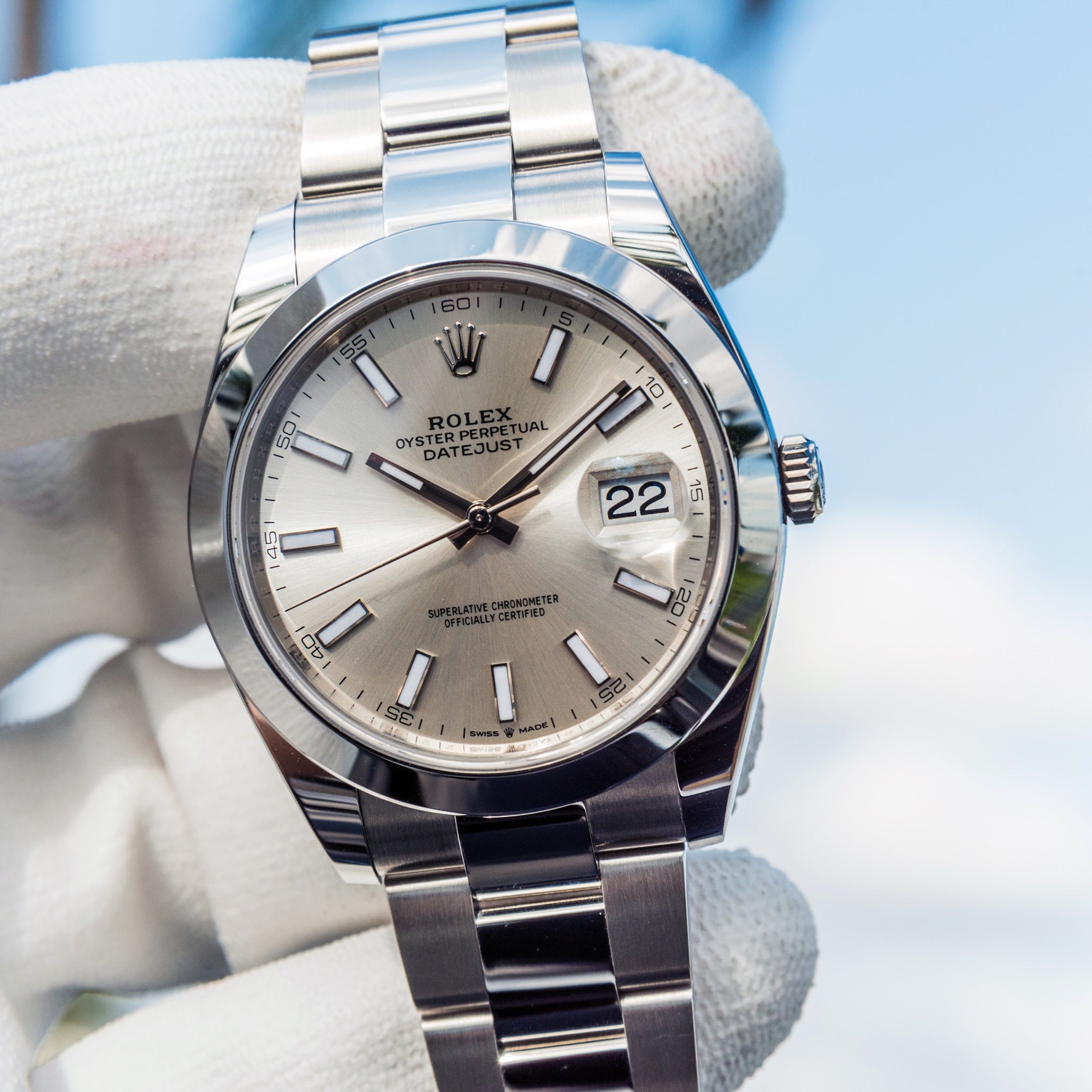 Rolex 2022 Datejust Silver Dial on Oyster 126300