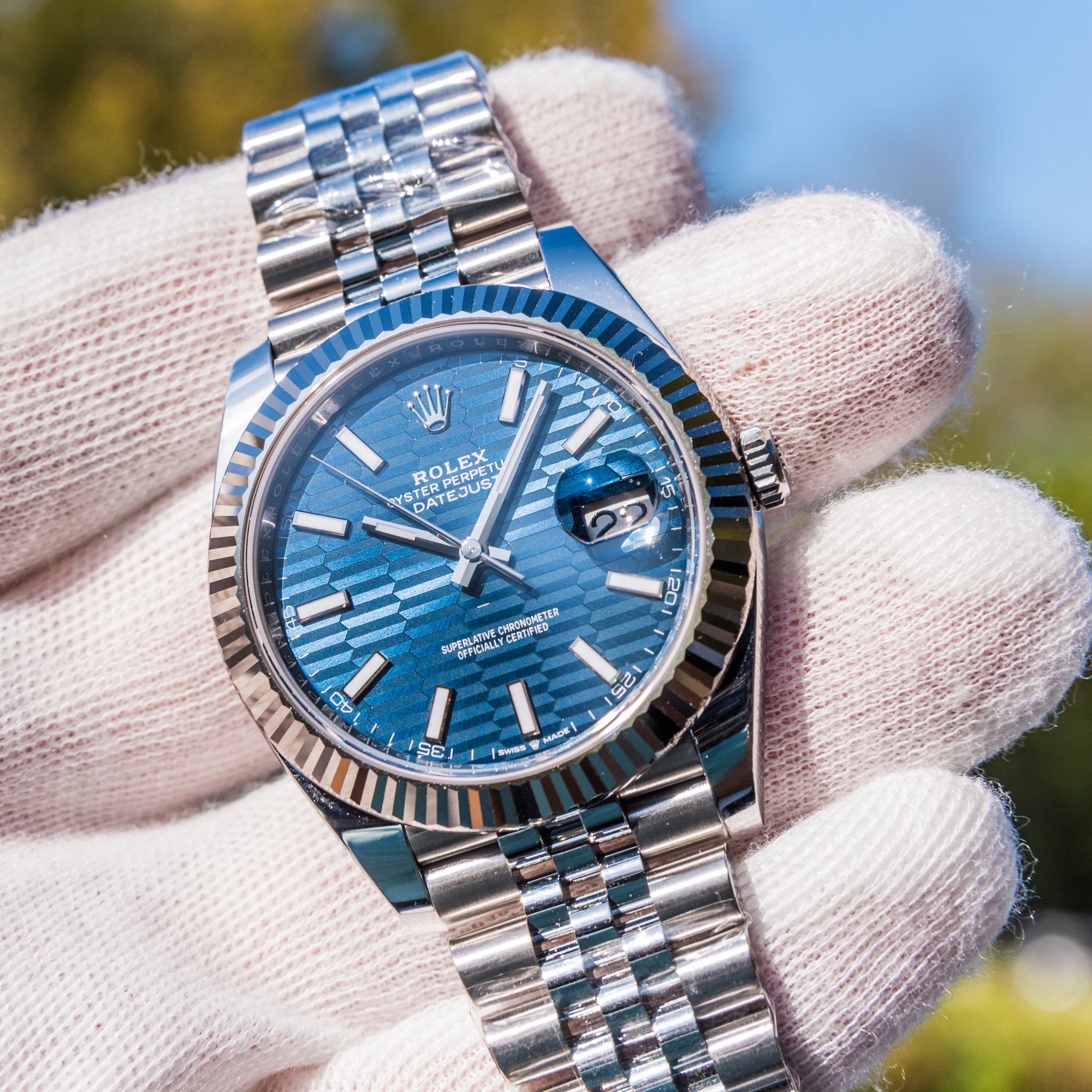 Rolex date just on sale blue