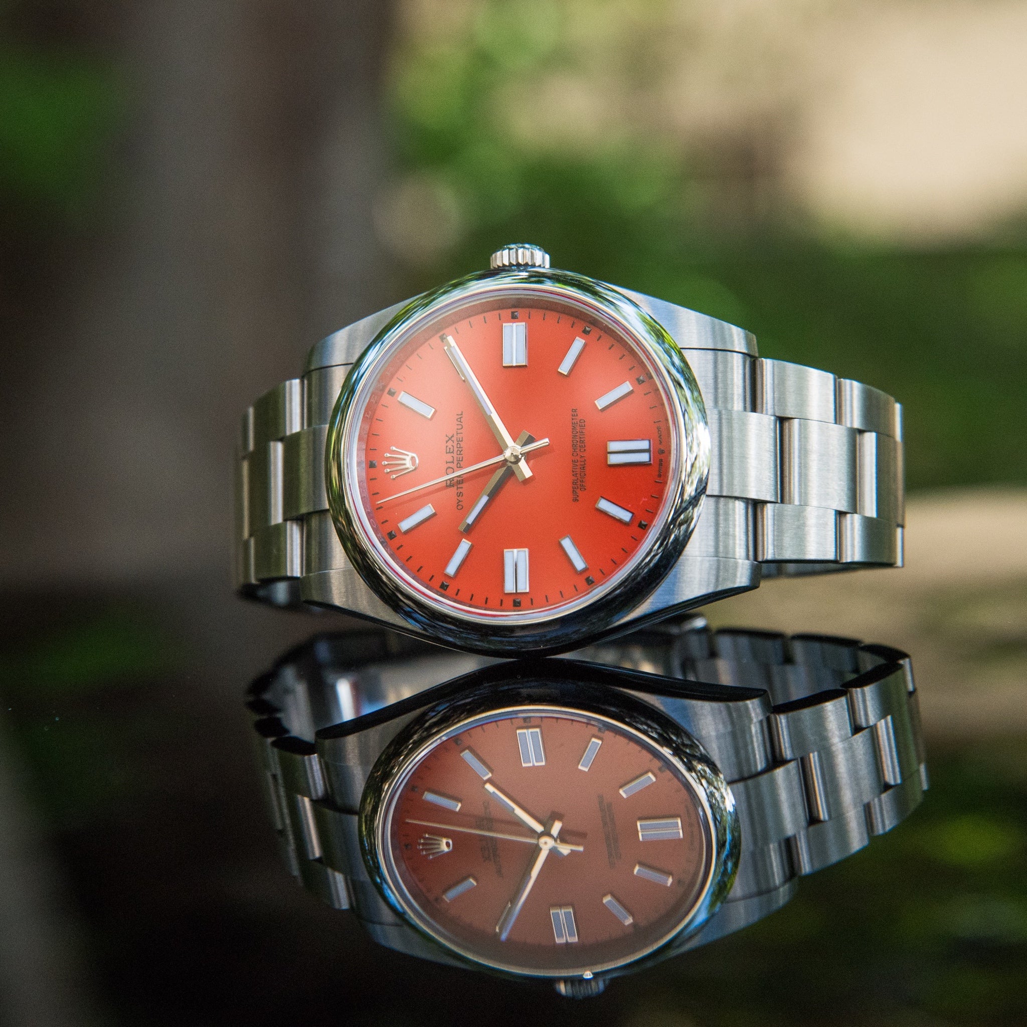 Coral best sale red rolex