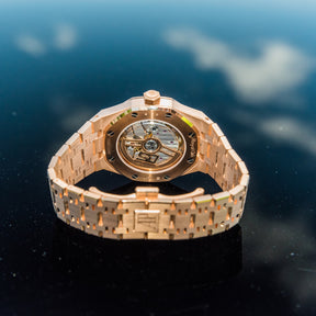 Audemars Piguet Unworn 2022 Royal Oak Selfwinding 50th Anniversary "50th 37mm Diamond Rose Gold Green Dial 15551OR