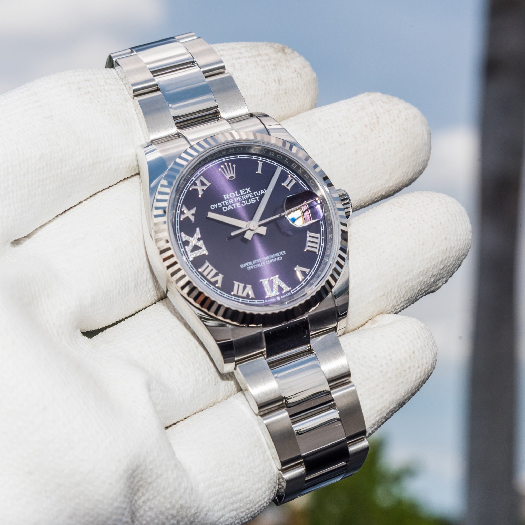 Rolex Datejust 31 Purple Dial on Oyster