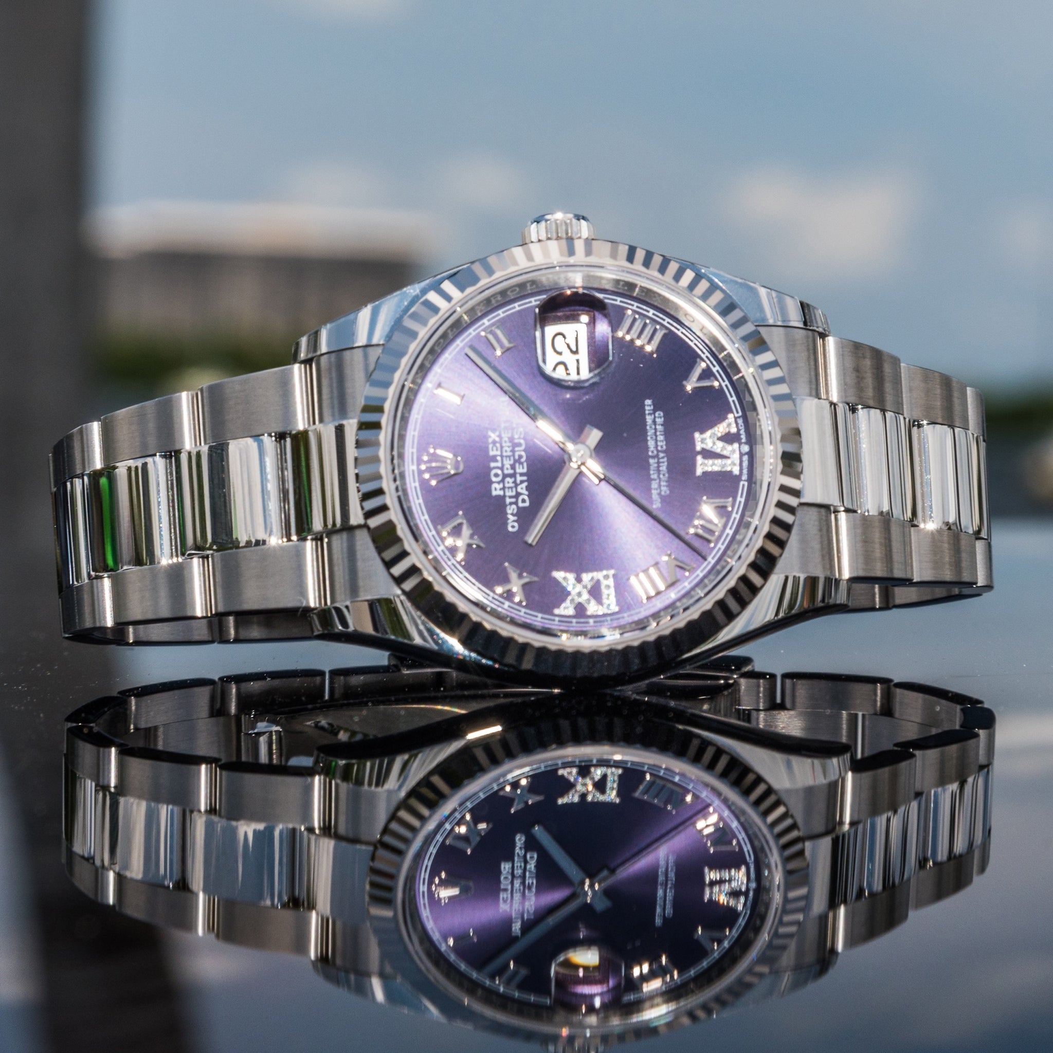 Rolex Datejust 31 Purple Dial on Oyster