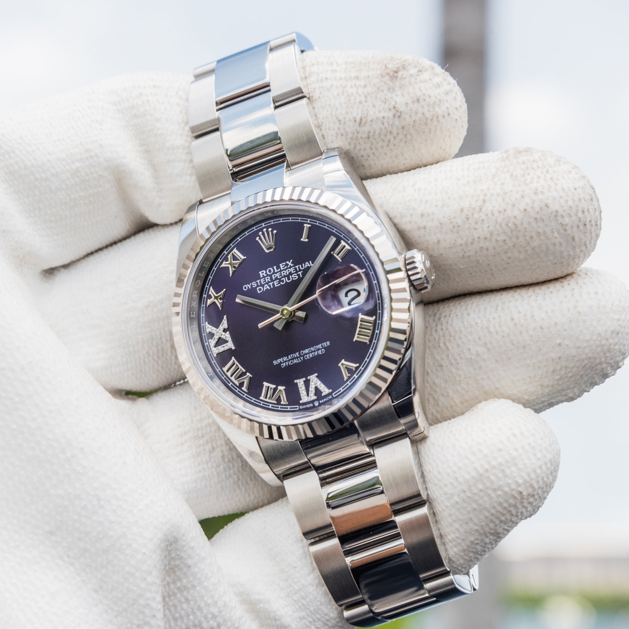 Rolex Datejust 31 Purple Dial on Oyster