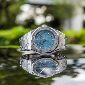 Audemars Piguet Unworn 2022 Royal Oak Selfwinding 50th Anniversary "50th 37mm Ice Blue Dial 15551ST