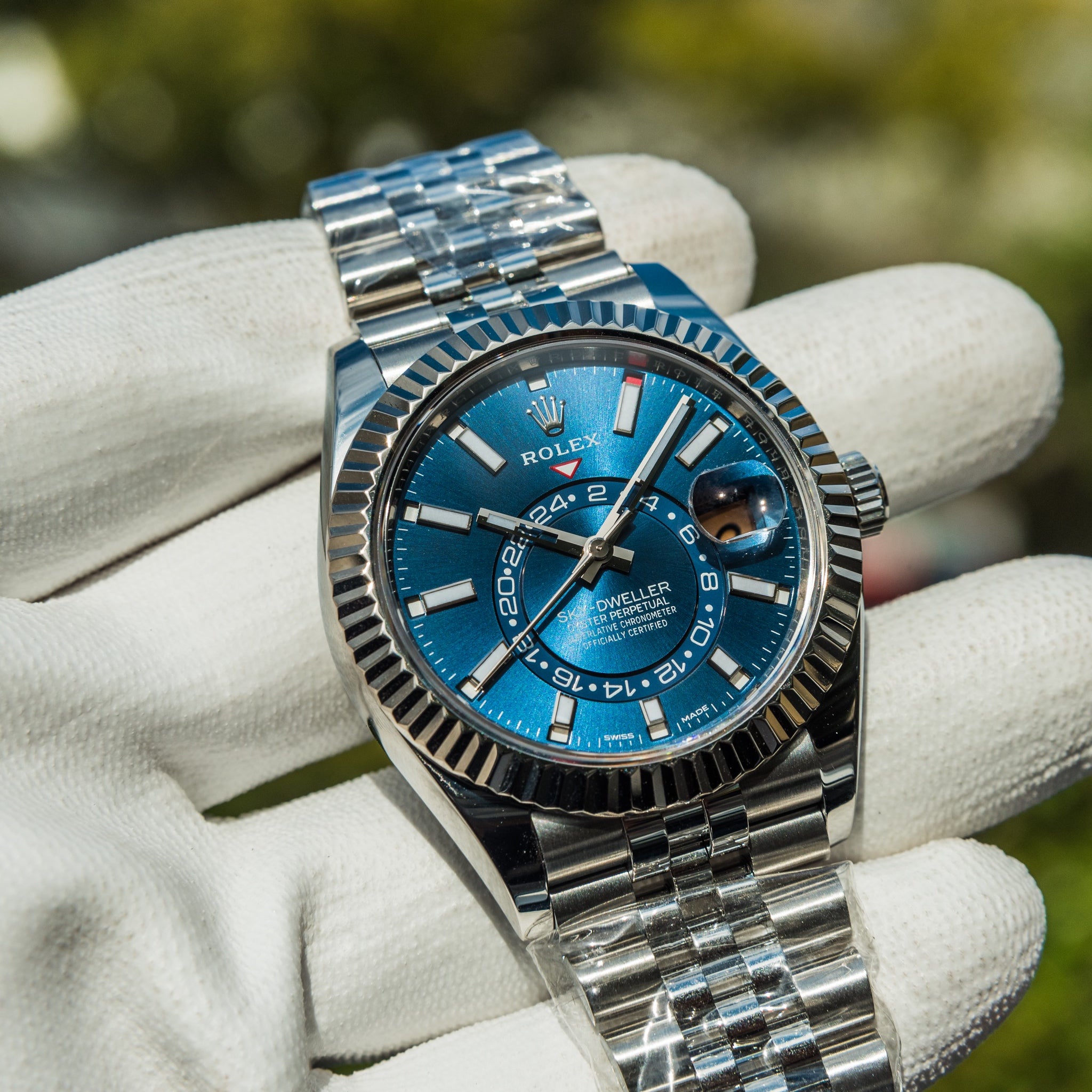 Rolex blue face clearance skydweller