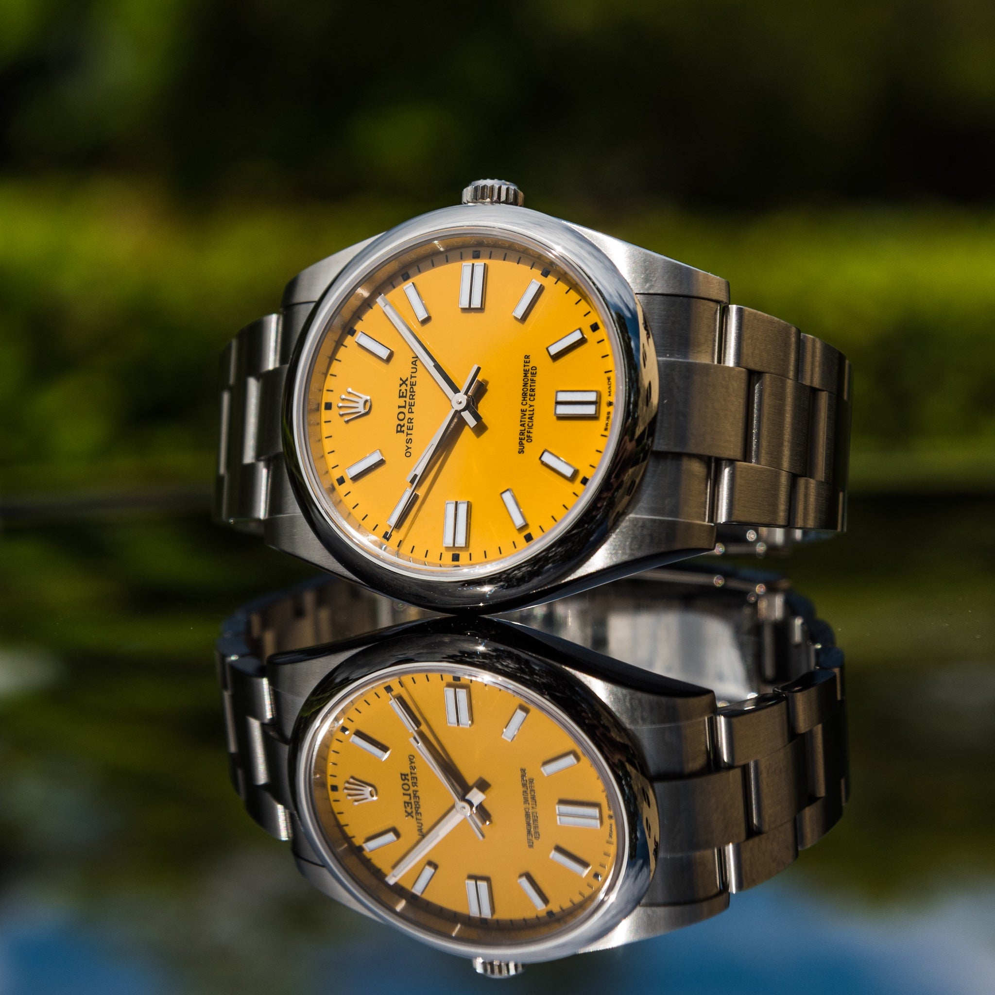 Rolex 2021 Oyster Perpetual 41mm Yellow Dial 124300