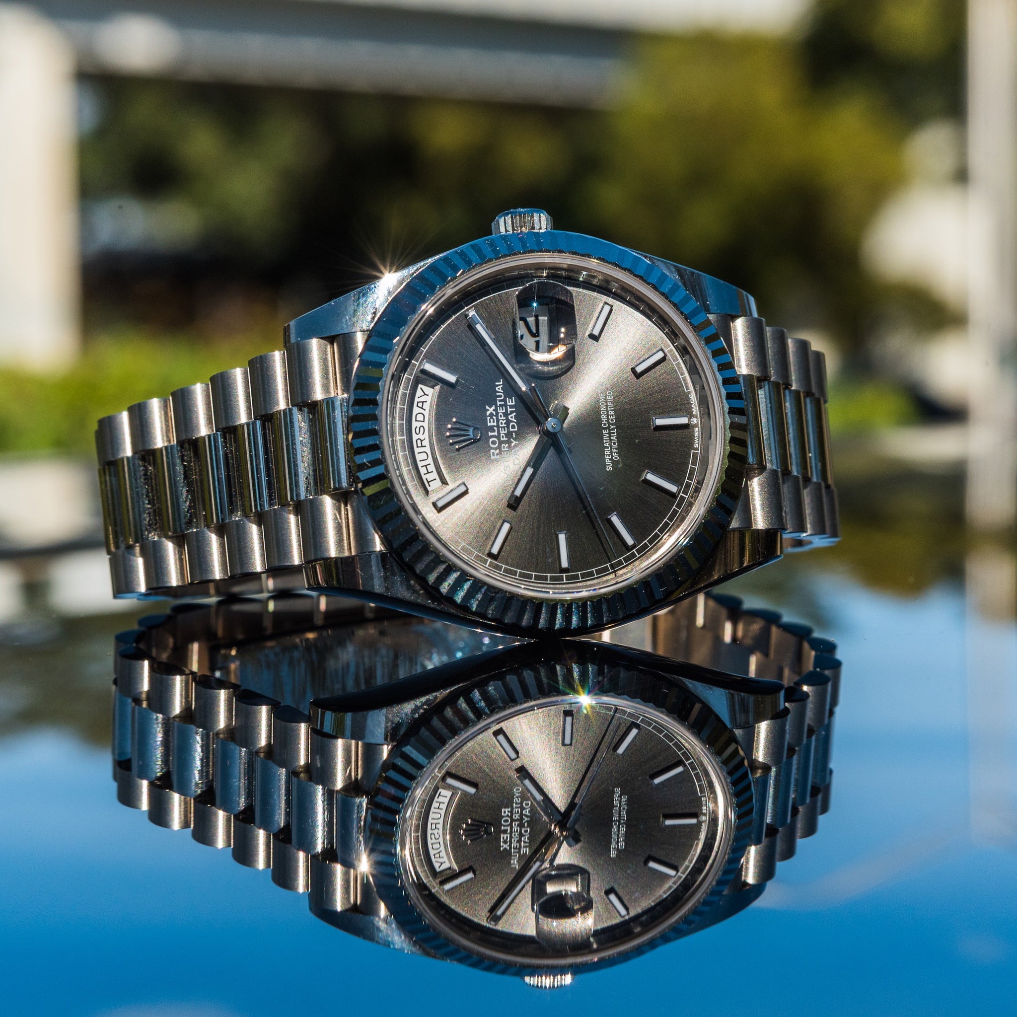 Rhodium Dial Rolex Day Date Dark Rhodium Rolex 2022 Day-Date 40