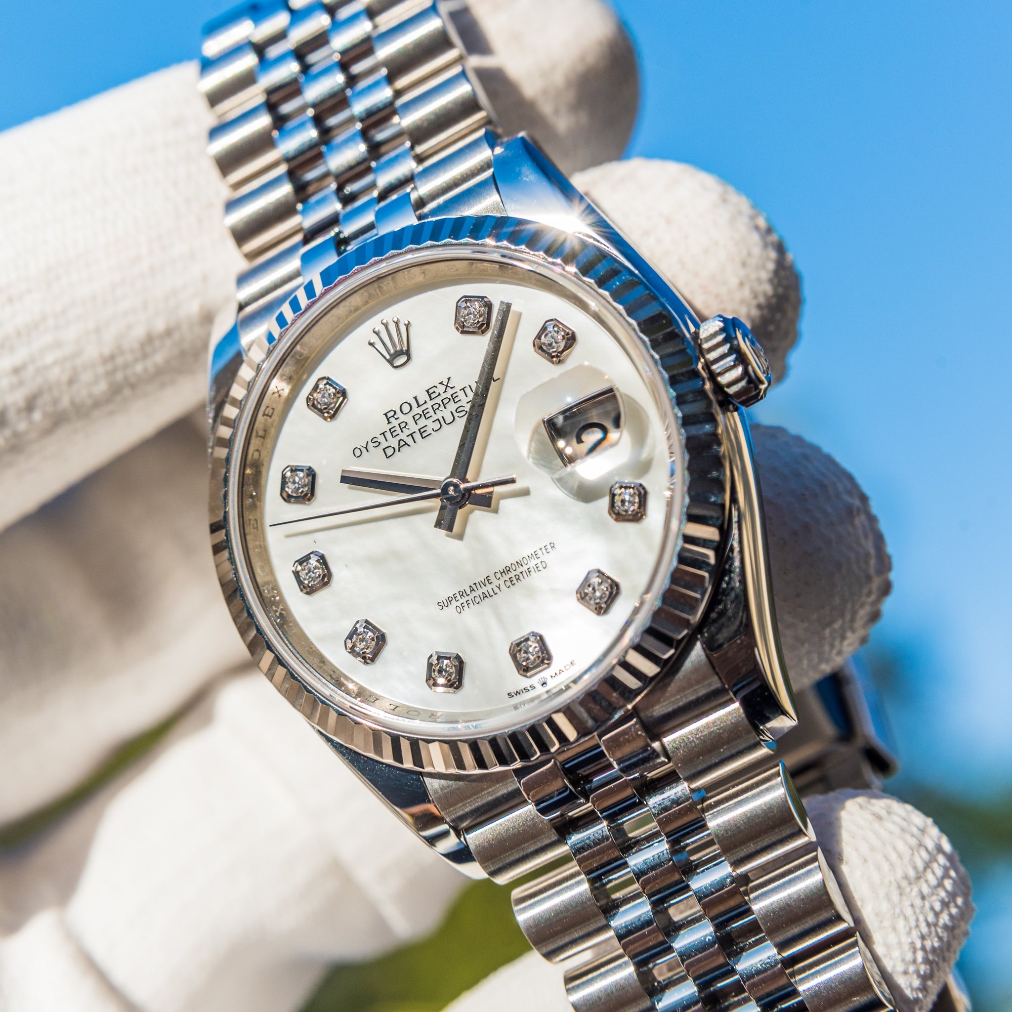 Rolex 36mm mother of pearl sale