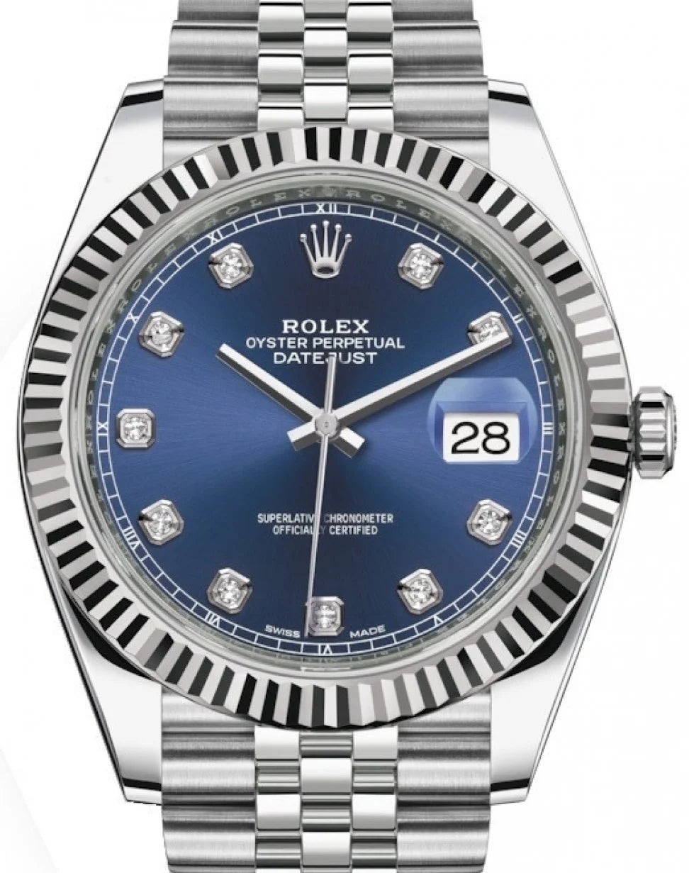 2022 Rolex Datejust 41 blue diamond dial 126334