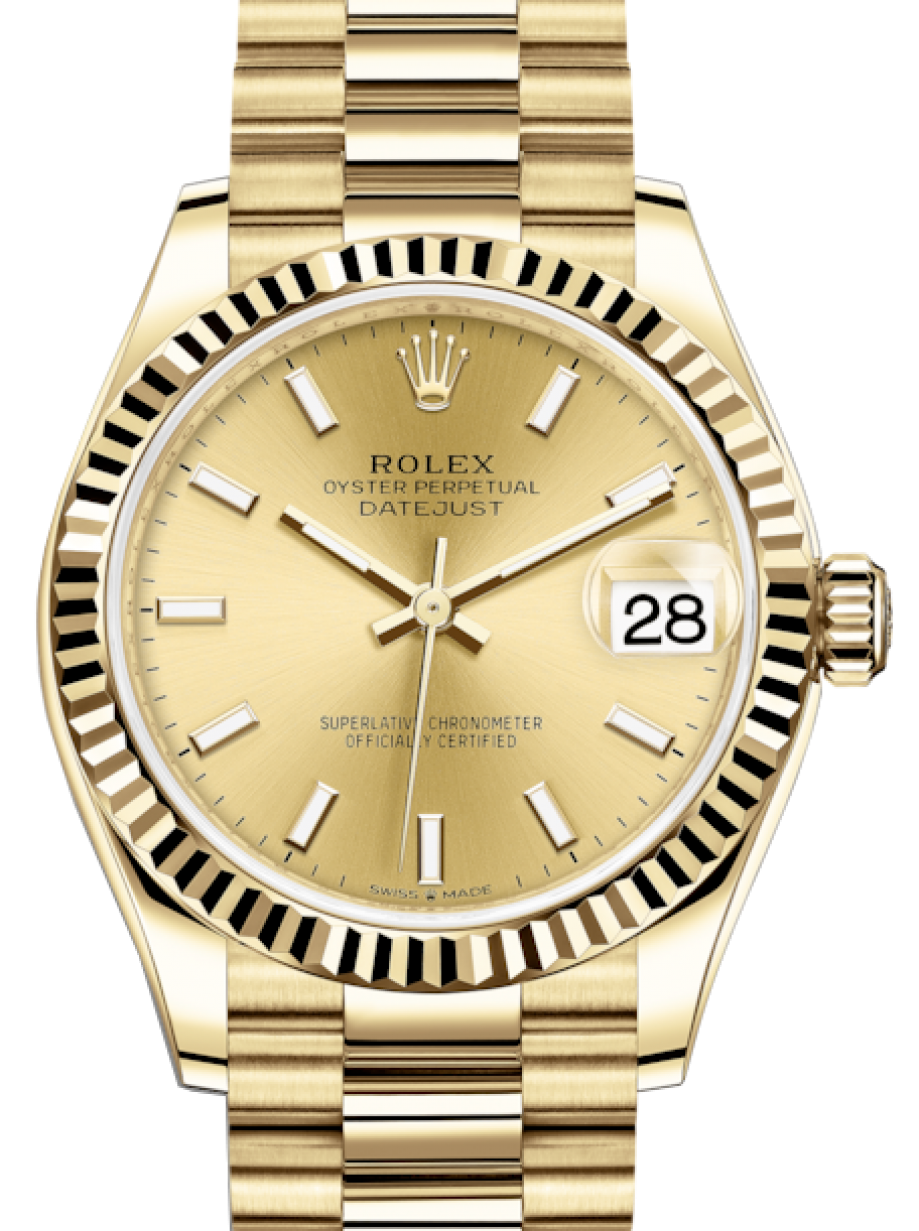 Rolex Datejust 31mm gold dial