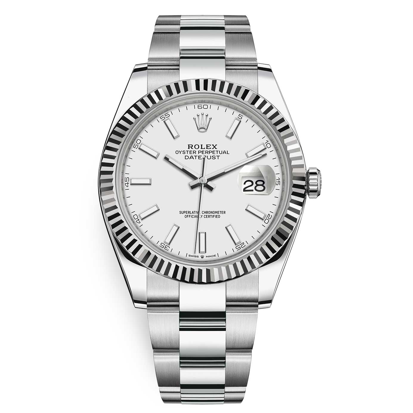 New Datejust 41mm on Oystersteel White dial 126334